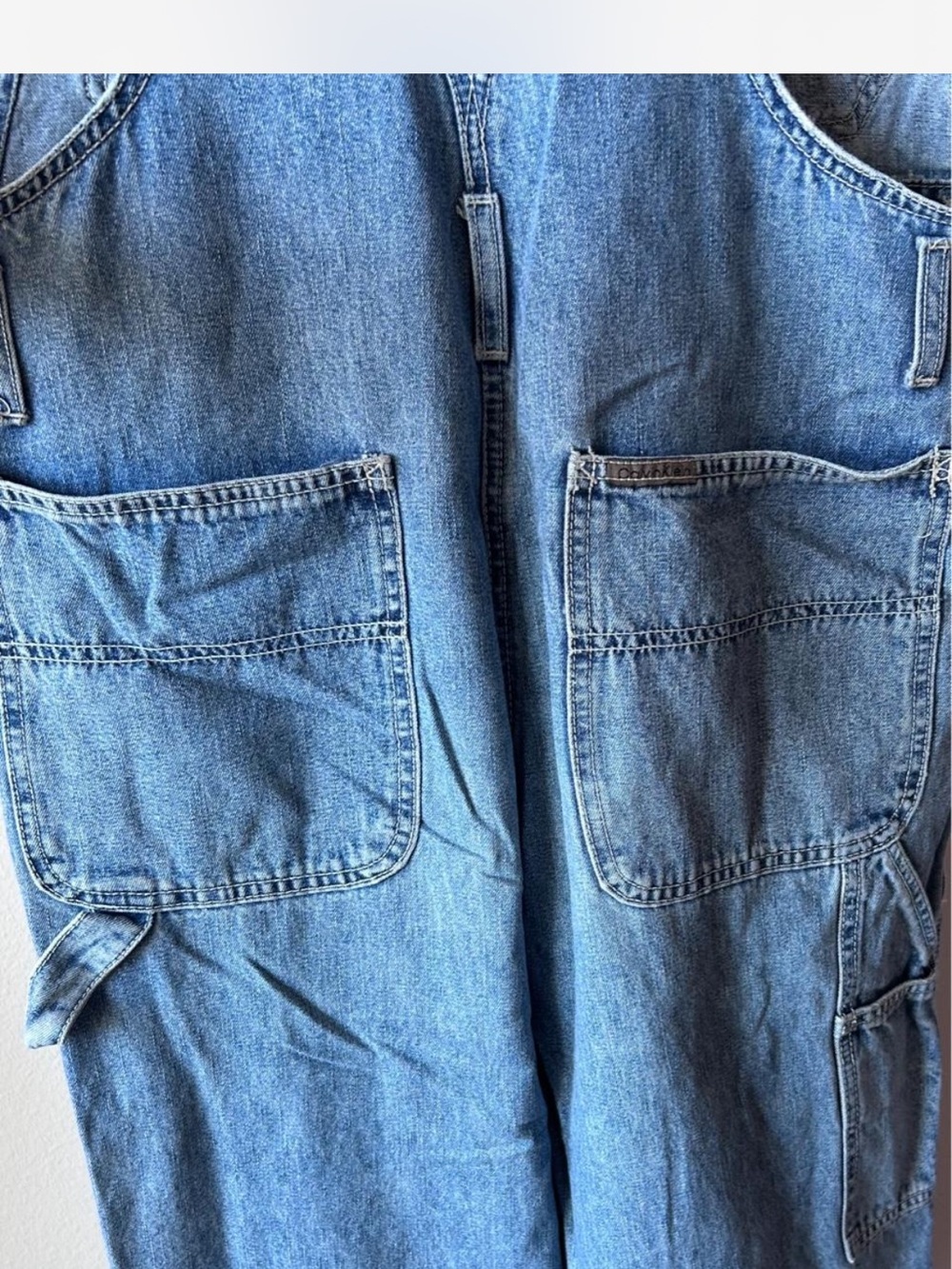 Vintage 90s Calvin Klein Jeans medium-wash denim overalls M - Picture 5 of 8
